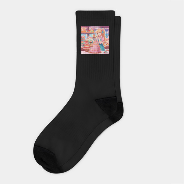 Anime Cake Extravaganza Socks by animegirlnft