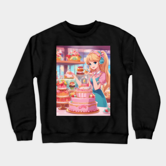 Anime Cake Extravaganza Crewneck Sweatshirt by animegirlnft