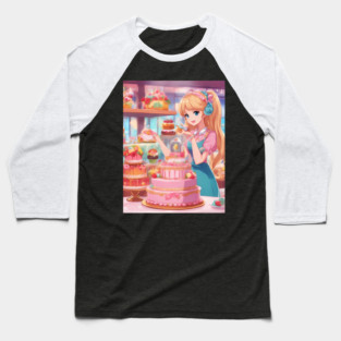 Anime Cake Extravaganza Baseball T-Shirt