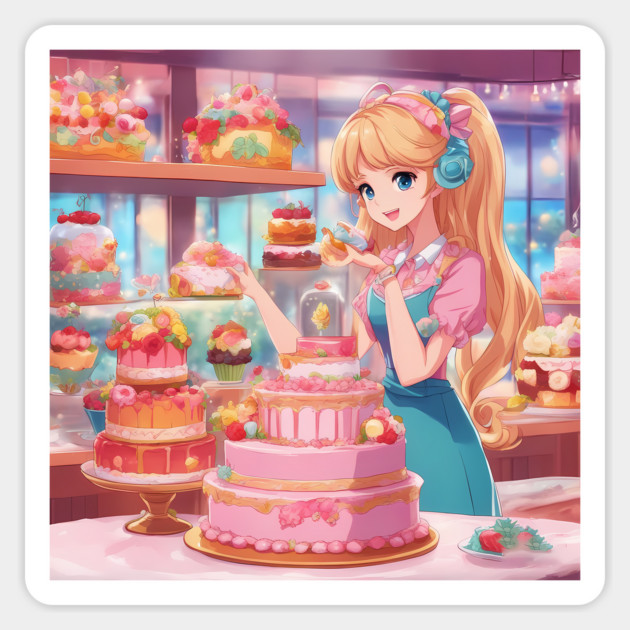Anime Cake Extravaganza Magnet by animegirlnft