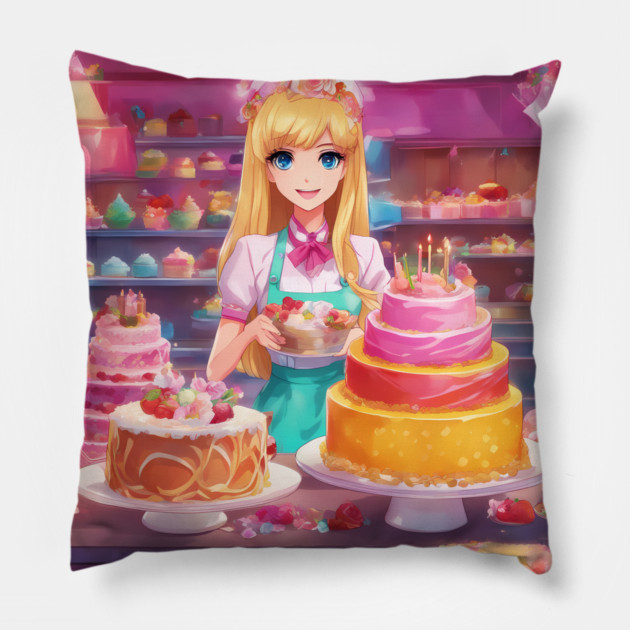 Chibi Cakes: Adorable Pillow by animegirlnft