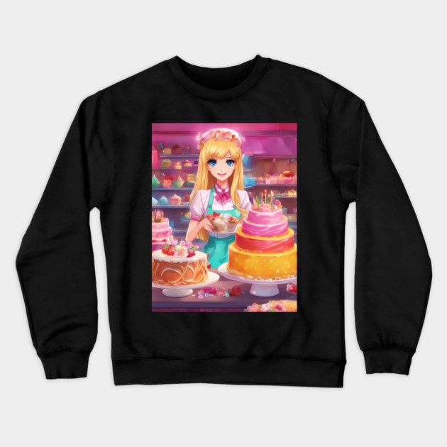 Chibi Cakes: Adorable Crewneck Sweatshirt by animegirlnft