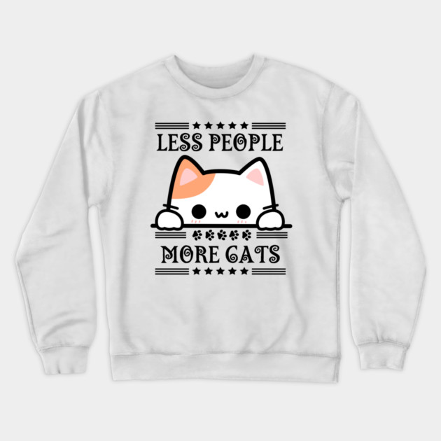 Cute-Cat Crewneck Sweatshirt by BlackMeme94