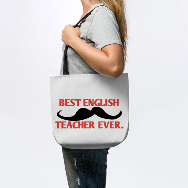 Best english teacher ever, Gift for male english teacher with mustache by BlackMeme94