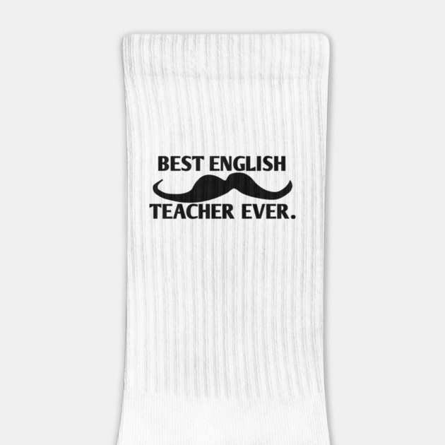 Best english teacher ever, Gift for male english teacher with mustache by BlackMeme94