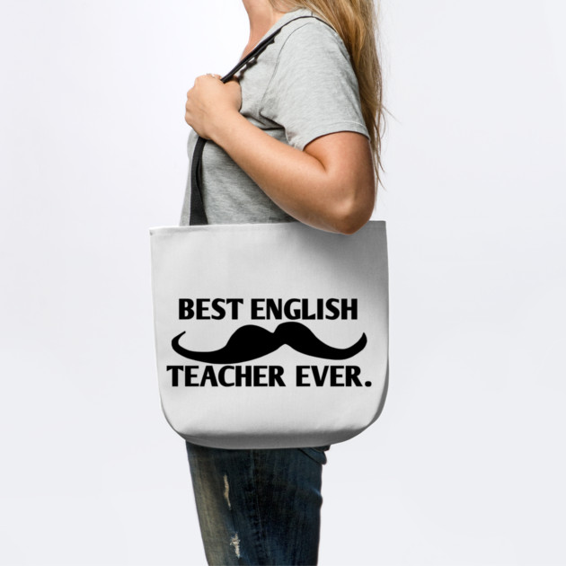 Best english teacher ever, Gift for male english teacher with mustache by BlackMeme94