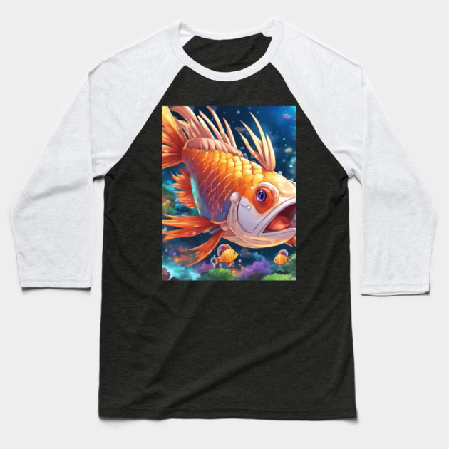 Sands Acedamy Angry Fish Baseball T-Shirt by animegirlnft