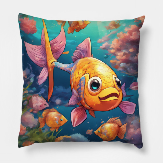 determination rule the waters Pillow by animegirlnft