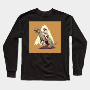 Jesus riding t rex, Funny Christian Design Long Sleeve T-Shirt