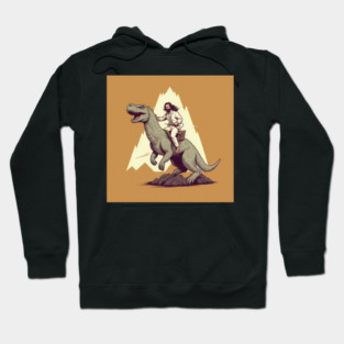 Jesus riding t rex, Funny Christian Design Hoodie