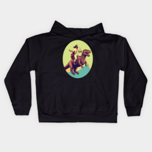 Jesus riding t rex, Funny Christian Design Kids Hoodie
