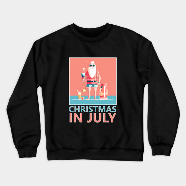 Xmas in July, Funny Santa Tropical Christmas Crewneck Sweatshirt by logiamerch