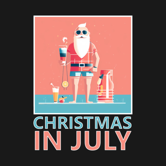 Xmas in July, Funny Santa Tropical Christmas by logiamerch