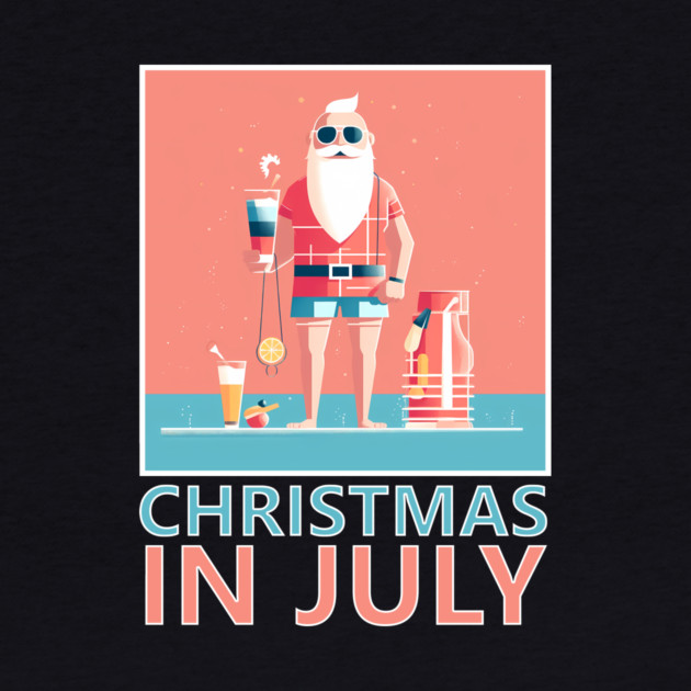Xmas in July, Funny Santa Tropical Christmas by logiamerch