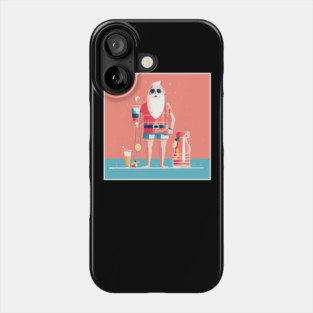 Funny Santa Tropical Christmas Phone Case