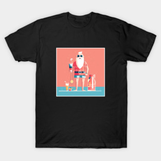 Funny Santa Tropical Christmas T-Shirt