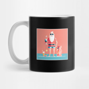 Funny Santa Tropical Christmas Mug