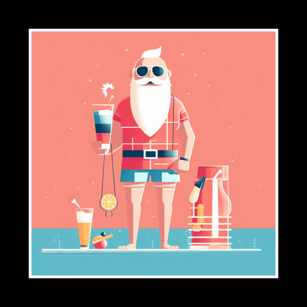Funny Santa Tropical Christmas by logiamerch