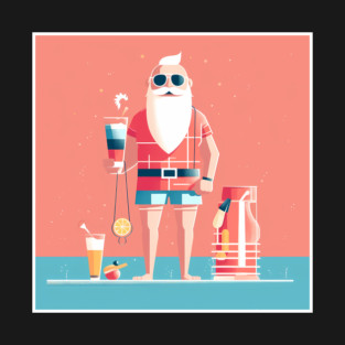 Funny Santa Tropical Christmas T-Shirt