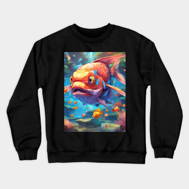 Furious Fins Crewneck Sweatshirt by animegirlnft