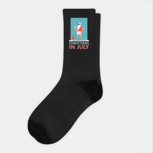 Xmas in July, Funny Santa Tropical Christmas Socks