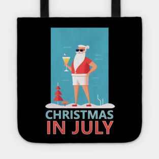 Xmas in July, Funny Santa Tropical Christmas Tote