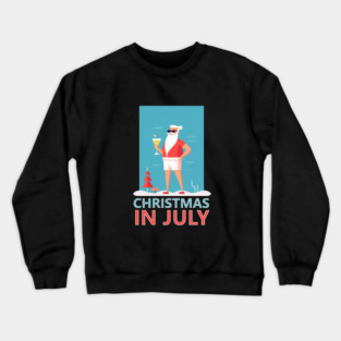 Xmas in July, Funny Santa Tropical Christmas Crewneck Sweatshirt