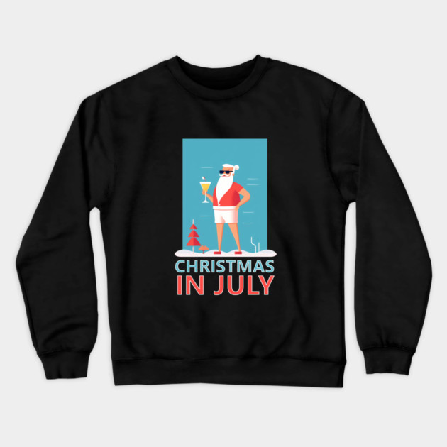 Xmas in July, Funny Santa Tropical Christmas Crewneck Sweatshirt by logiamerch