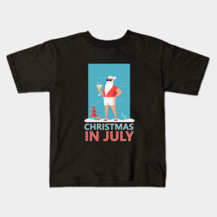 Xmas in July, Funny Santa Tropical Christmas Kids T-Shirt