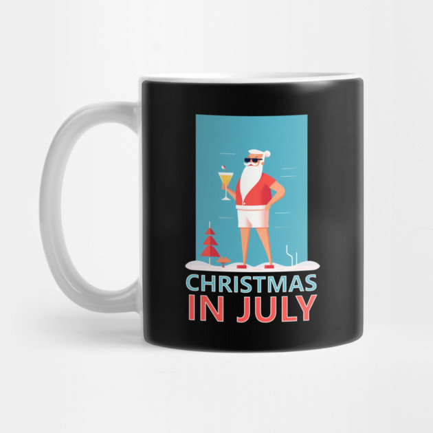 Xmas in July, Funny Santa Tropical Christmas by logiamerch