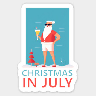 Xmas in July, Funny Santa Tropical Christmas Magnet