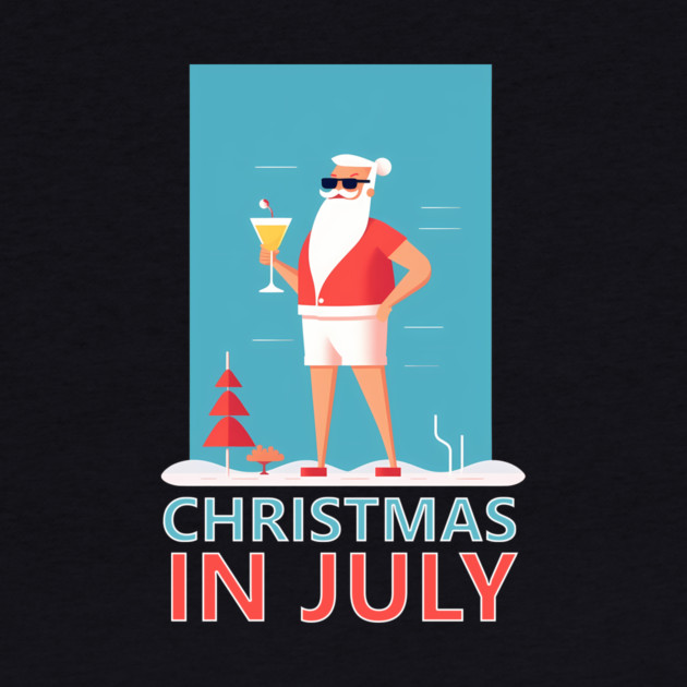 Xmas in July, Funny Santa Tropical Christmas by logiamerch