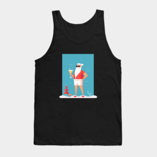 Funny Santa Tropical Christmas Tank Top