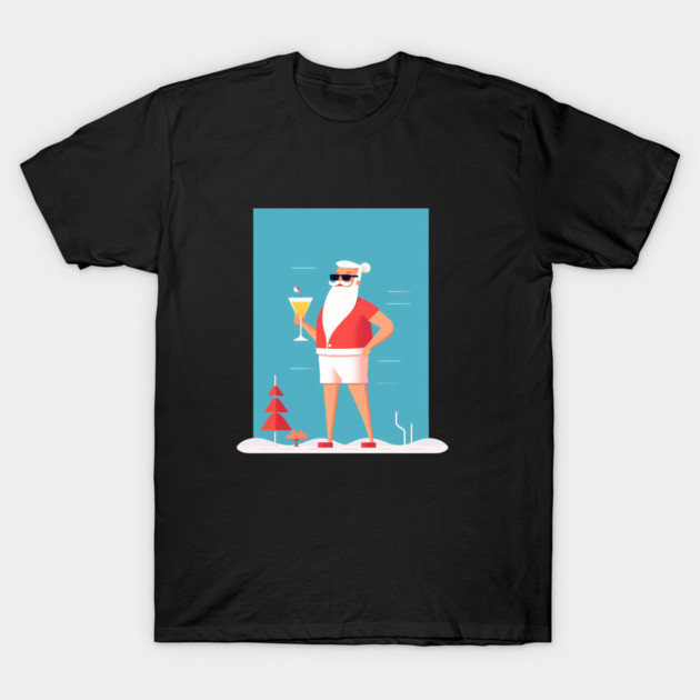 Funny Santa Tropical Christmas T-Shirt by logiamerch