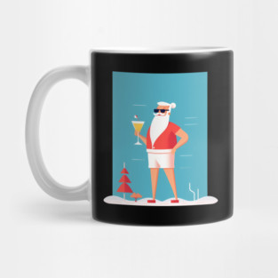 Funny Santa Tropical Christmas Mug