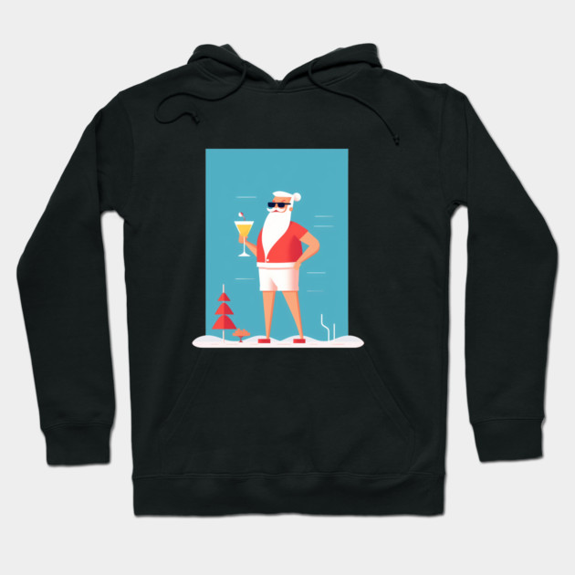 Funny Santa Tropical Christmas Hoodie by logiamerch