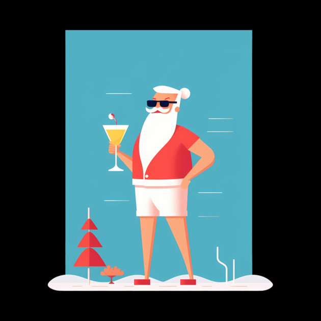 Funny Santa Tropical Christmas by logiamerch