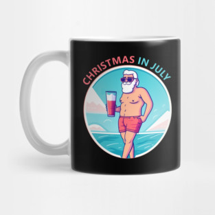 Xmas in July, Funny Santa Tropical Christmas Mug