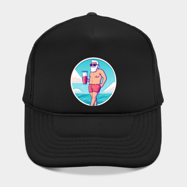 Funny Santa Relaxing, Tropical Christmas by logiamerch