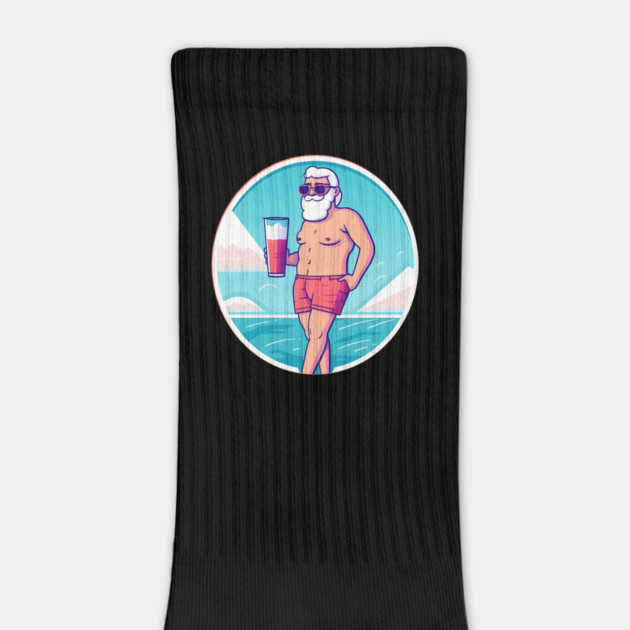 Funny Santa Relaxing, Tropical Christmas by logiamerch