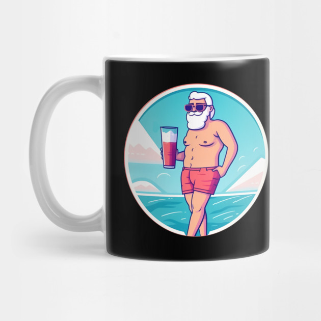 Funny Santa Relaxing, Tropical Christmas by logiamerch