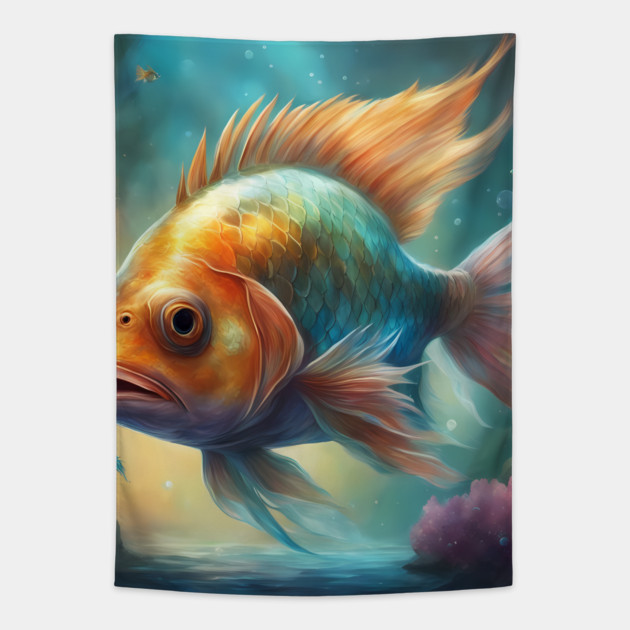 Fierce Aquatic Rebellion Tapestry by animegirlnft