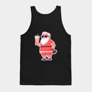 Funny Santa Tropical Christma Tank Top