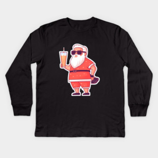 Funny Santa Tropical Christma Kids Long Sleeve T-Shirt