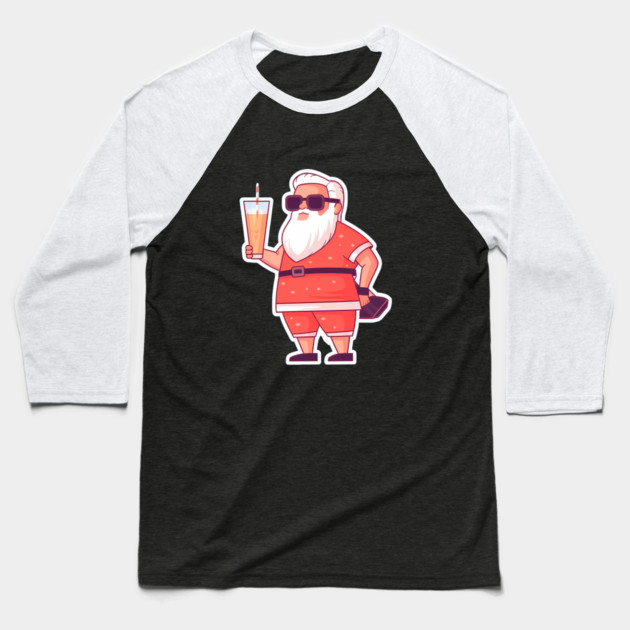 Funny Santa Tropical Christma Baseball T-Shirt by logiamerch