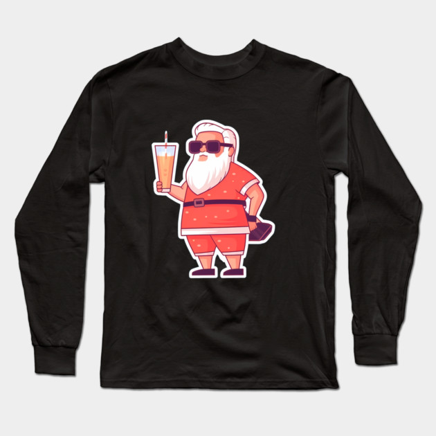 Funny Santa Tropical Christma Long Sleeve T-Shirt by logiamerch