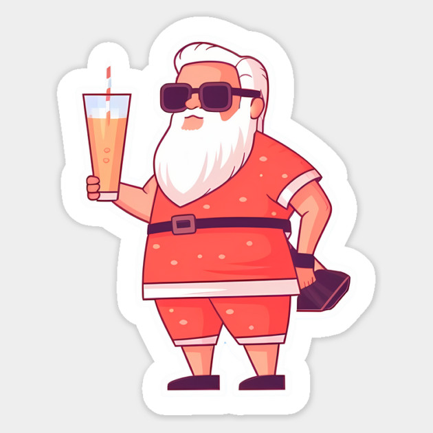 Funny Santa Tropical Christma Sticker by logiamerch
