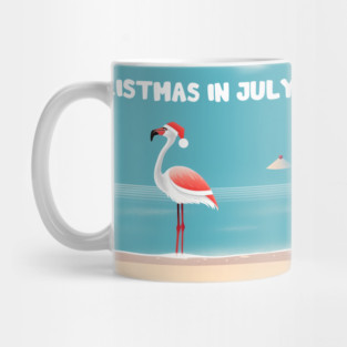 Xmas in July, Funny Flamingo Santa Tropical Christmas Mug
