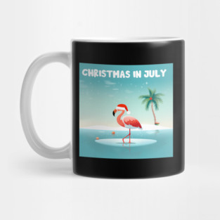 Xmas in July, Funny Flamingo Santa Tropical Christmas Mug