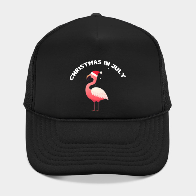 Xmas in July, Funny Flamingo Santa Tropical Christmas by logiamerch